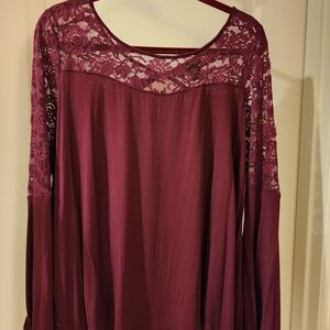 Torrid Burgundy Lace Top